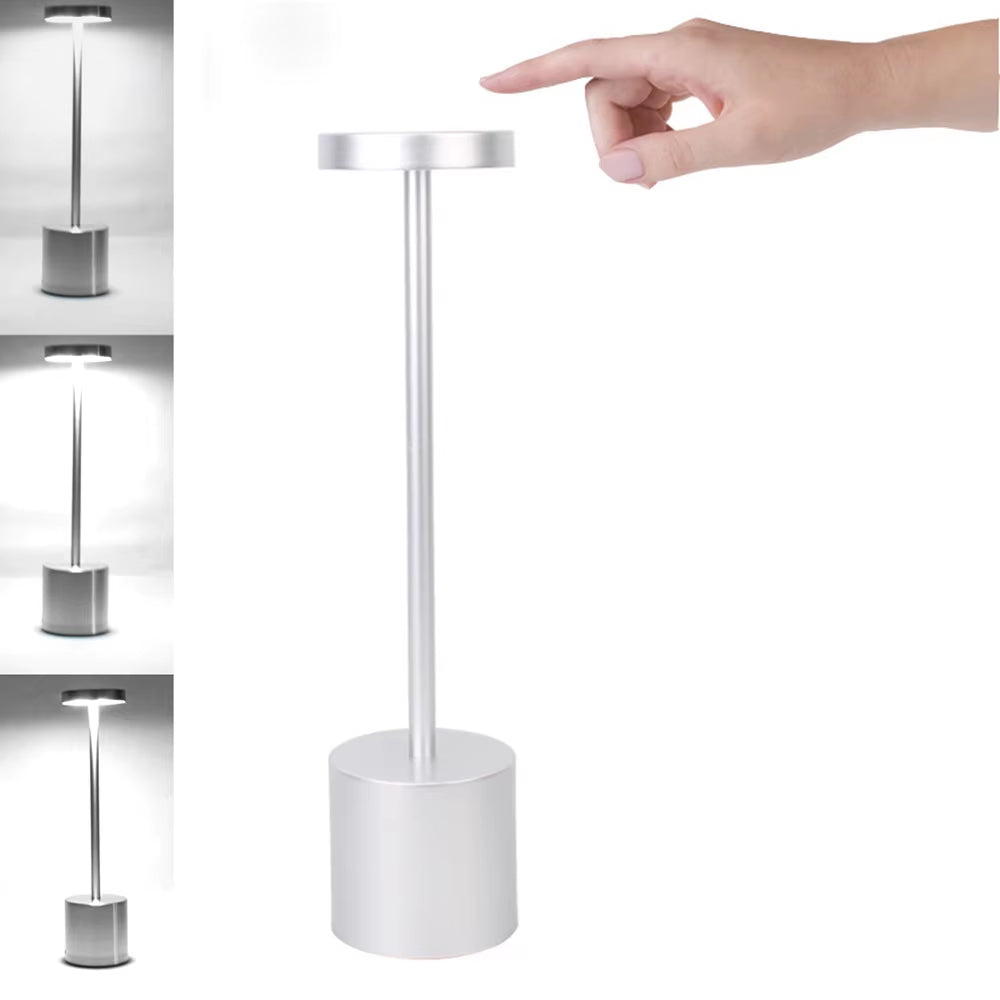 USB Rechargeable Touch Table Lamp - Dimmable LED Desk Light for Bedside Bar