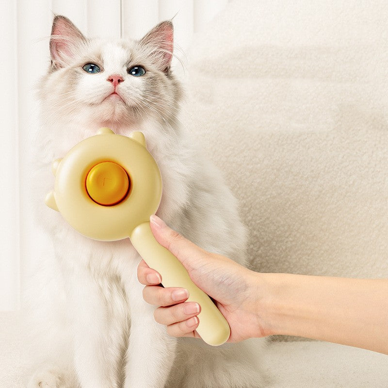 Sanfter Katzenkamm mit Massage-Funktion | Für glänzendes Fell & stressfreie Enthaarung NOOR08