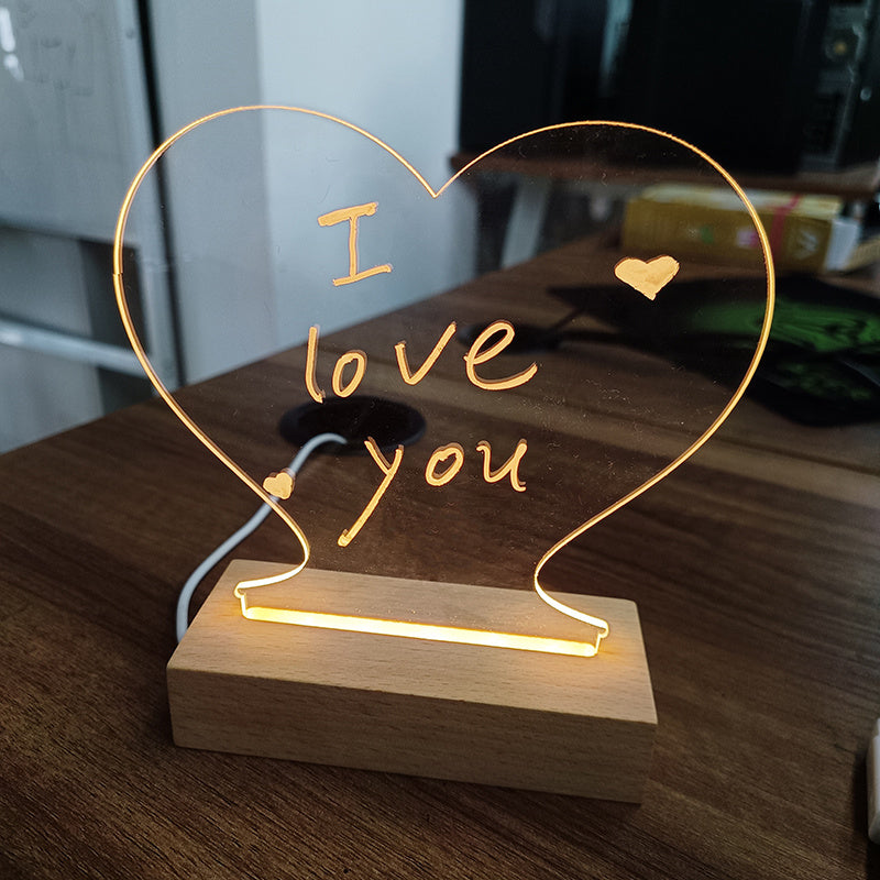 LED Notiztafel mit Stift | USB-Nachtlicht & Nachrichtenbrett zum Beschreiben NOOR08