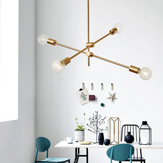 Vintage Rotatable Ceiling Light - Classic Plated Loft Style Living Room Lamp