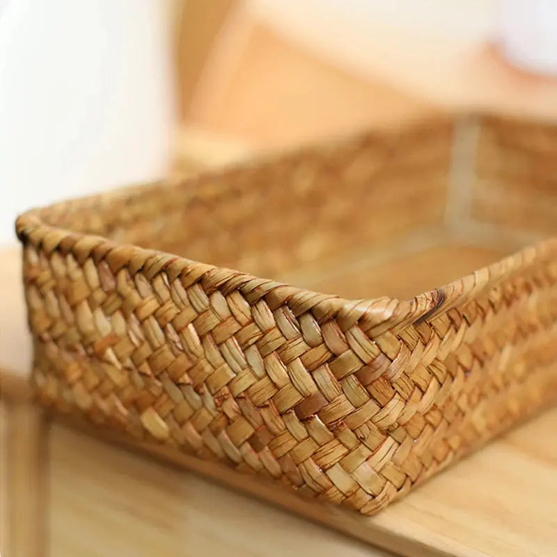 Stylish Woven Seagrass Storage Baskets - Versatile Rattan Laundry & Organizer Containers for a Clutter-Free Home