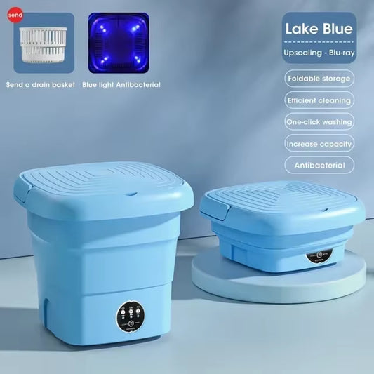 Compact Mini Washing Machine: Foldable & Portable for Socks, Underwear & Travel