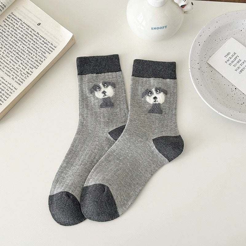 Damen Cartoon NEPs Garn Socken – Plüsch Mid Tube Strümpfe Frühling & Herbst NOOR08