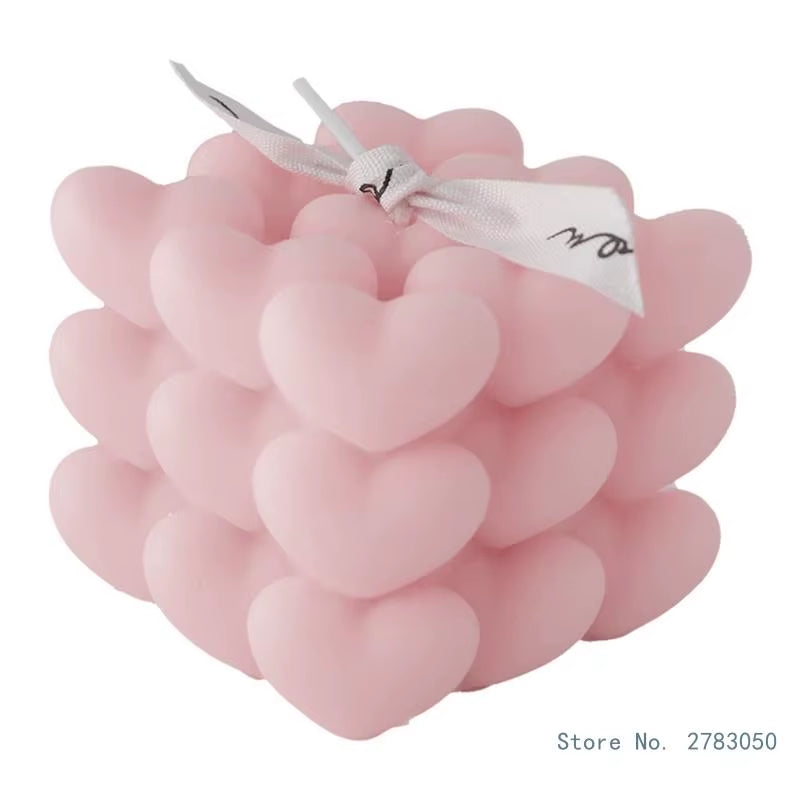 Artisan Soy Wax Candles: Unique Heart, Cube & Bubble Designs for Home & Gifts