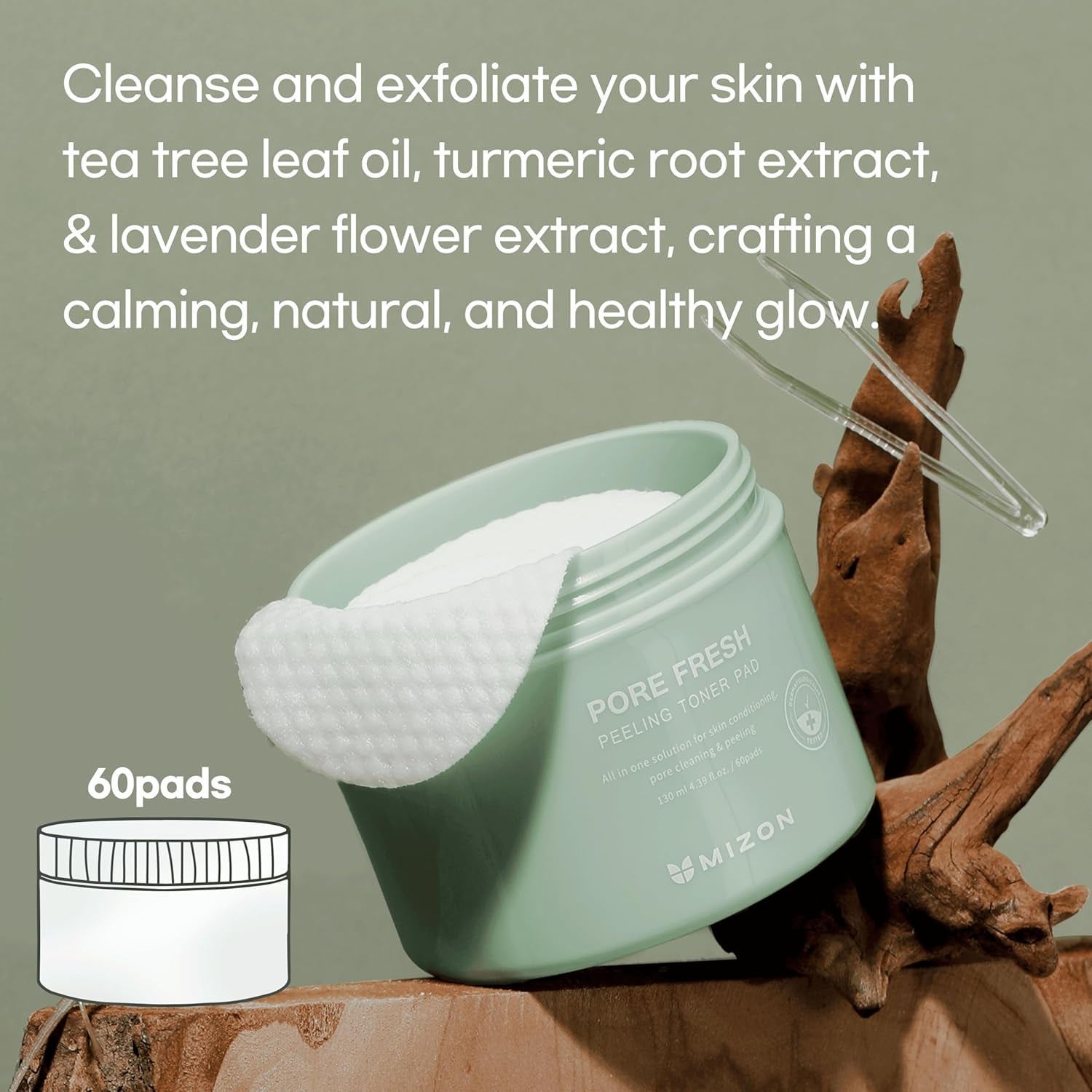 [MIZON PORE FRESH PEELING TONER PAD (X60) Koreanische Hautpflege - Sanfte Peeling-Tampons Mit AHA, BHA & PHA - Tiefenreinigung Und Sebumkontrolle Für Empfindliche Haut
