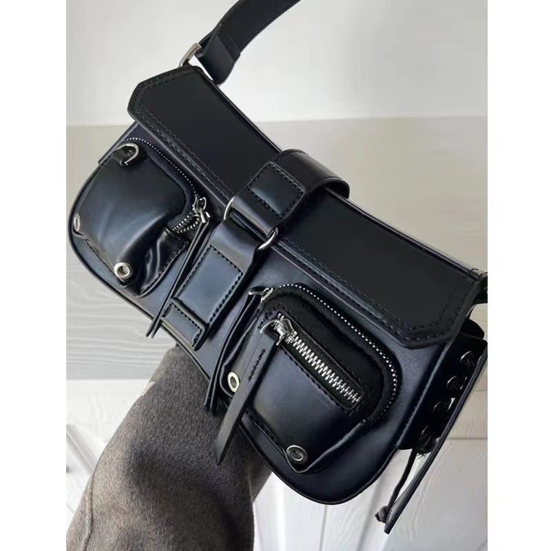 Damen Schultertasche klein – Motorrad Stil Crossbody Bag Vintage NOOR08