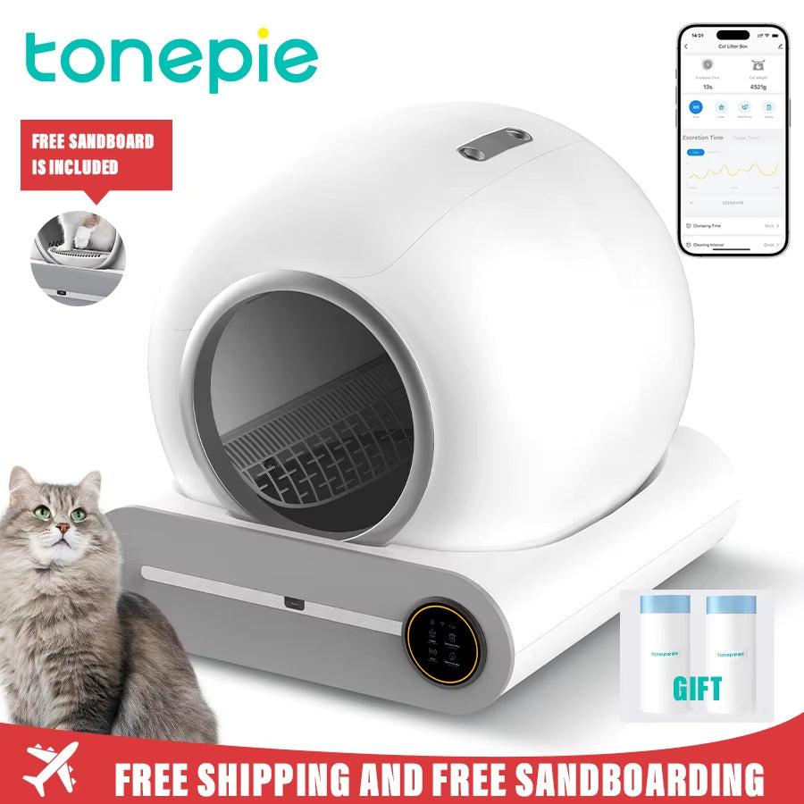 Premium Katzentoilette 65L Automatisch - Intelligente Selbstreinigende Katzenklo Vollverkleidung
