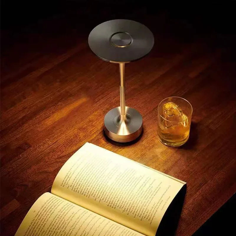 Retro Design LED Desk Lamp - Touch Control USB Rechargeable Night Light