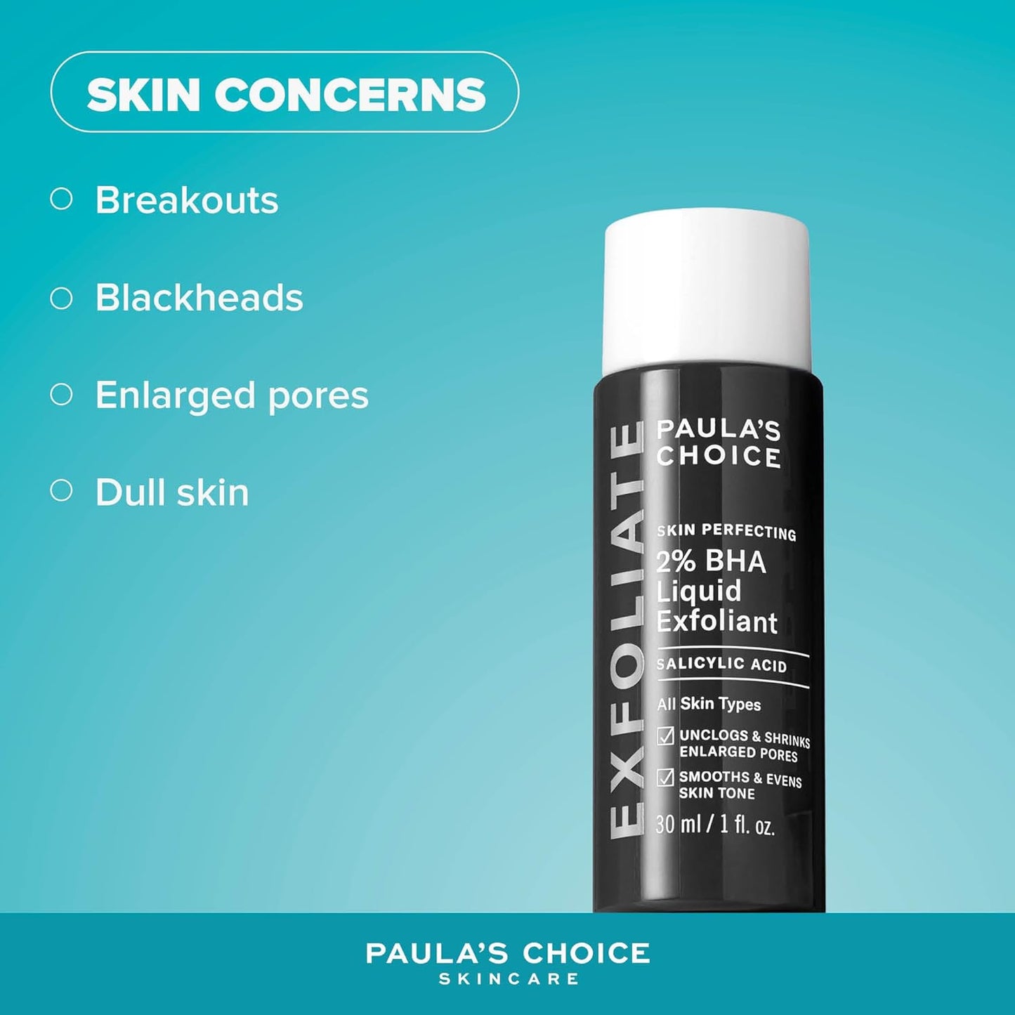 Paula'S Choice SKIN PERFECTING 2% BHA Liquid Peeling - Gesichtspeeling Mit Salicylsäure - Bekämpft Unreine Haut & Mitesser - Verkleinert Poren Sichtbar - Mischhaut, Fettige & Akne Haut - 30 Ml