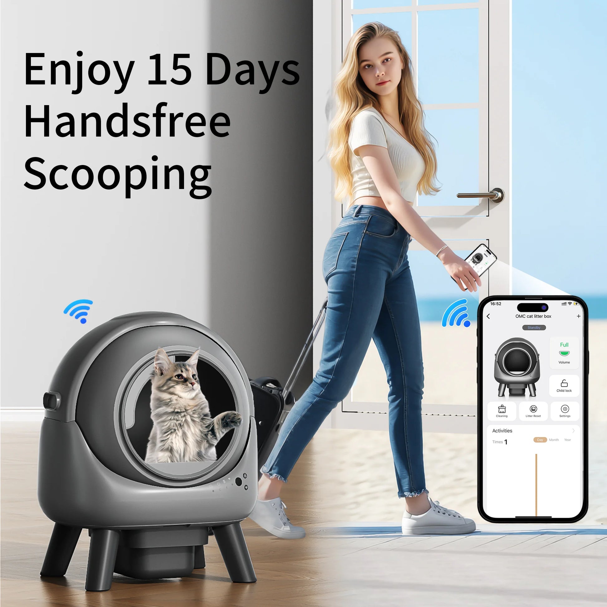 Roboter Katzentoilette Automatisch - Selbstreinigende Katzenklo für Mehrkatzenhaushalt mit APP-Kontrolle
