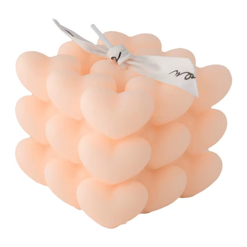 Artisan Soy Wax Candles: Unique Heart, Cube & Bubble Designs for Home & Gifts
