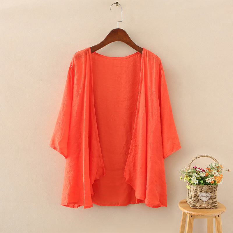 Sommer Damen Bluse Strand Kimono Offene Strickjacke NOOR08