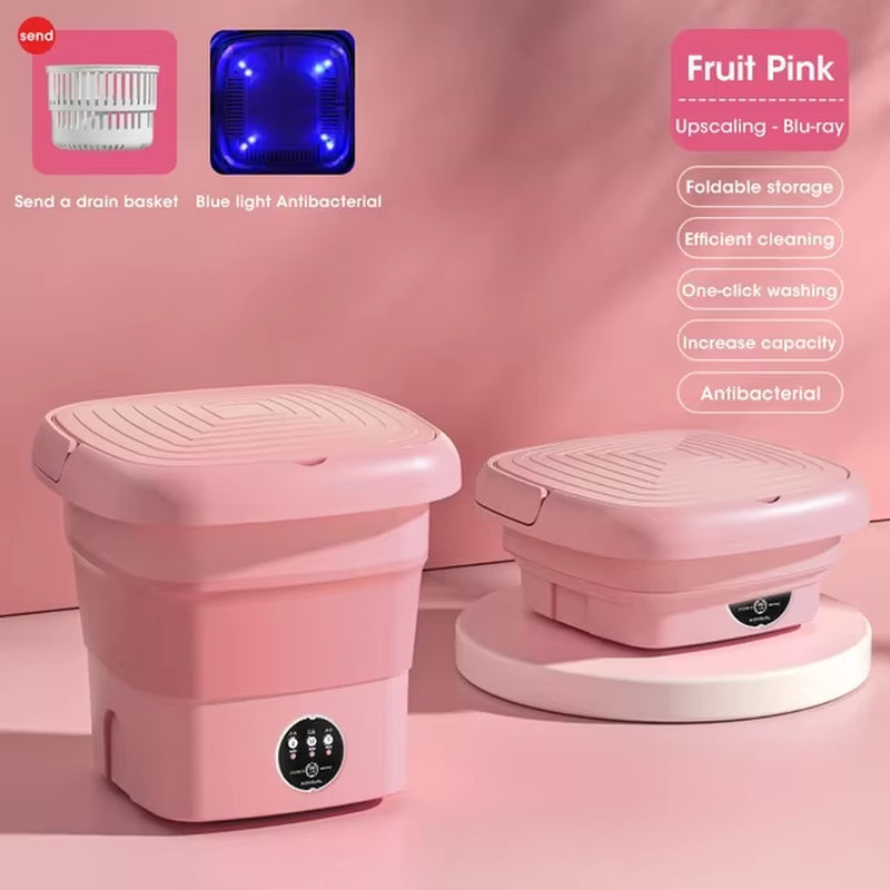 Compact Mini Washing Machine: Foldable & Portable for Socks, Underwear & Travel