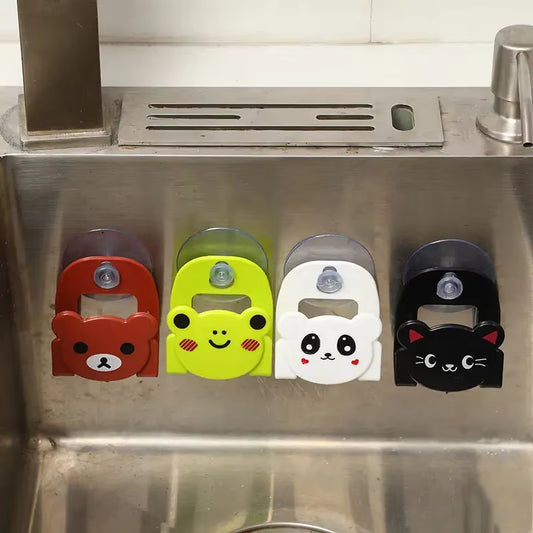 Cute Cartoon Kitchen Sponge Holder - Decorative Storage Organizer Rack