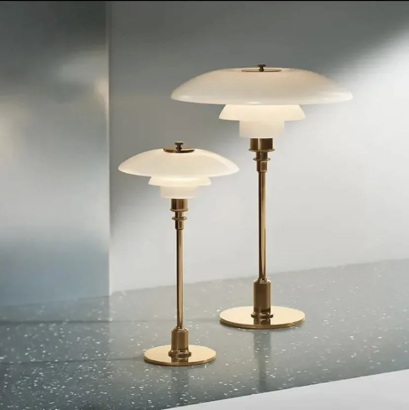 Scandinavian Glass Table Lamp – Modern Minimalist Lighting for Bedroom, Study & Living Room | Danish-Inspired Touch of Elegance