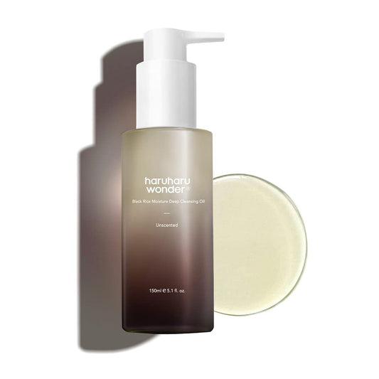 Haruharu Wonder Black Reis Feuchtigkeits-Tiefenreinigungsöl 5.1 Fl.Oz / 150Ml | Koreanischer Gesichtsreiniger, Make-Up-Entferner | Vegan, Tierversuchsfrei | Jojobasamenöl, Macadamiasamenöl