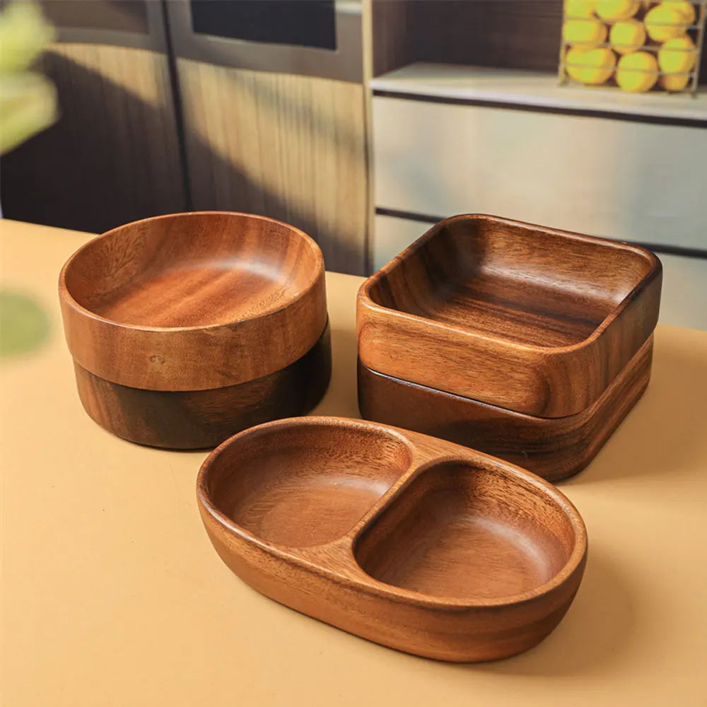 Stylish Wooden Square Plate: Ideal for Desserts, Salads & Appetizers