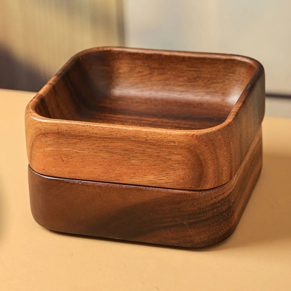Stylish Wooden Square Plate: Ideal for Desserts, Salads & Appetizers