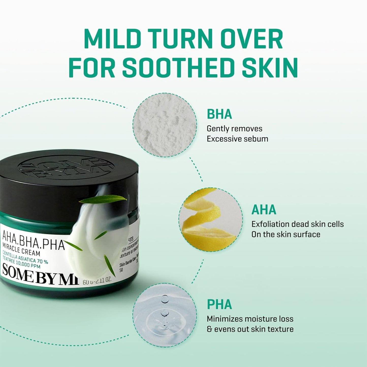 SOME by MI AHA BHA PHA 30 Days Miracle Cream – 60Ml – Milde Salicylsäure- & Centella-Creme Für Tägliche Beruhigung & Porenpflege – Koreanische Hautpflege