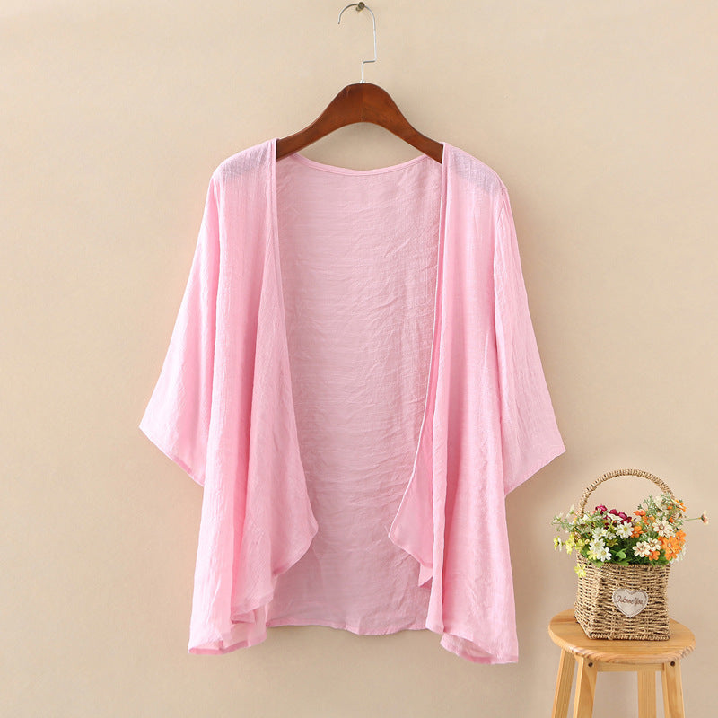 Sommer Damen Bluse Strand Kimono Offene Strickjacke NOOR08