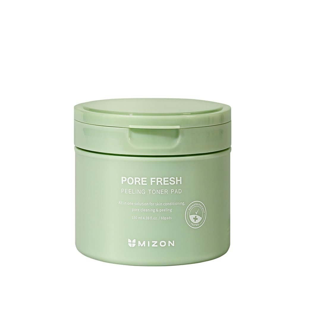 [MIZON PORE FRESH PEELING TONER PAD (X60) Koreanische Hautpflege - Sanfte Peeling-Tampons Mit AHA, BHA & PHA - Tiefenreinigung Und Sebumkontrolle Für Empfindliche Haut