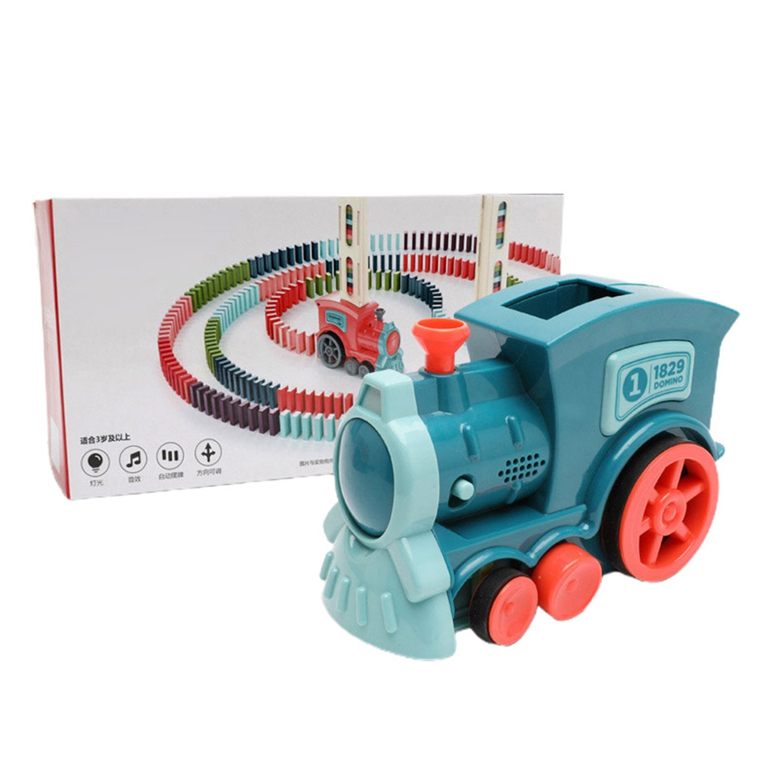 Domino Zug Spielzeug | Auto-Puzzle mit automatischer Blockentladung NOOR08