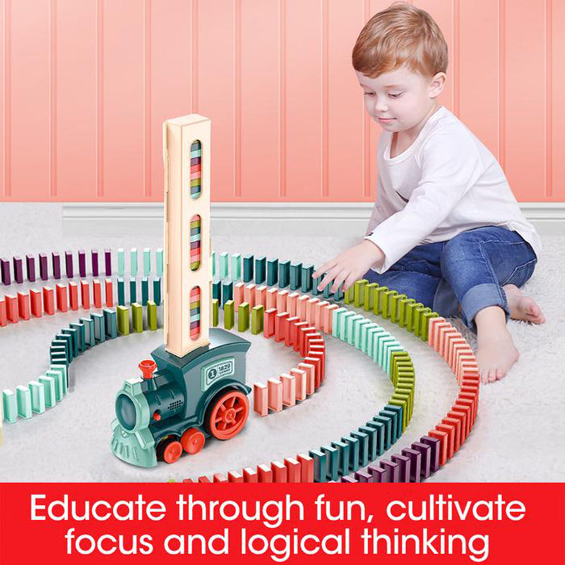 Domino Zug Spielzeug | Auto-Puzzle mit automatischer Blockentladung NOOR08