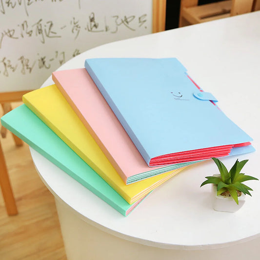 A4 5-Pocket Expanding File Folder - Durable Accordion Document Organizer with Test Roll Holder