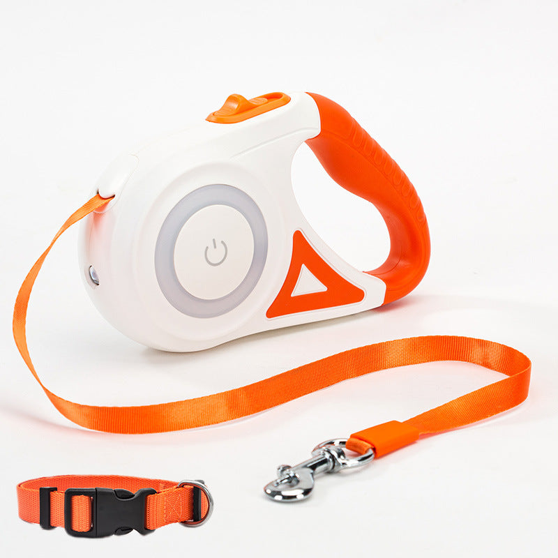Automatische Hundeleine mit Licht & Halsband | Rollleine für kleine & mittlere Hunde NOOR08