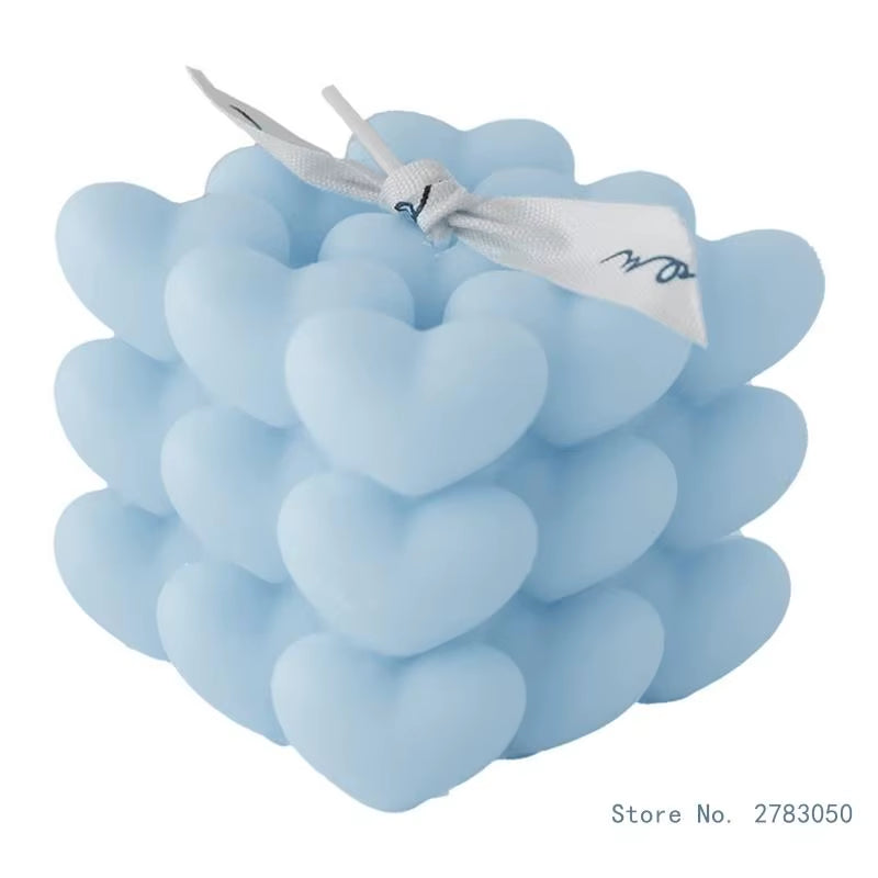 Artisan Soy Wax Candles: Unique Heart, Cube & Bubble Designs for Home & Gifts