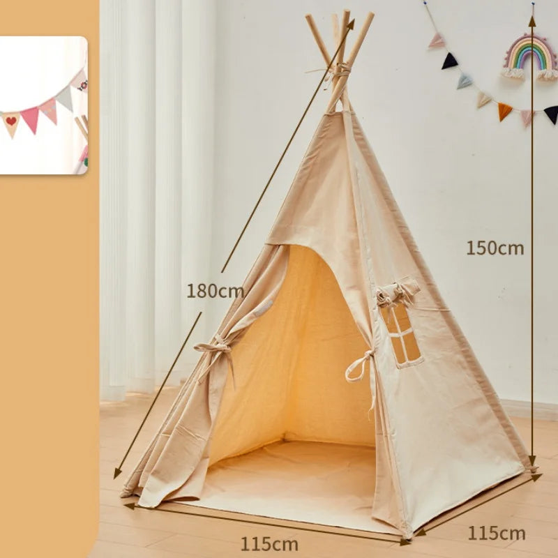Kids' Canvas Tipi Play House: Portable Wigwam Tent for Indoor & Outdoor Adventures