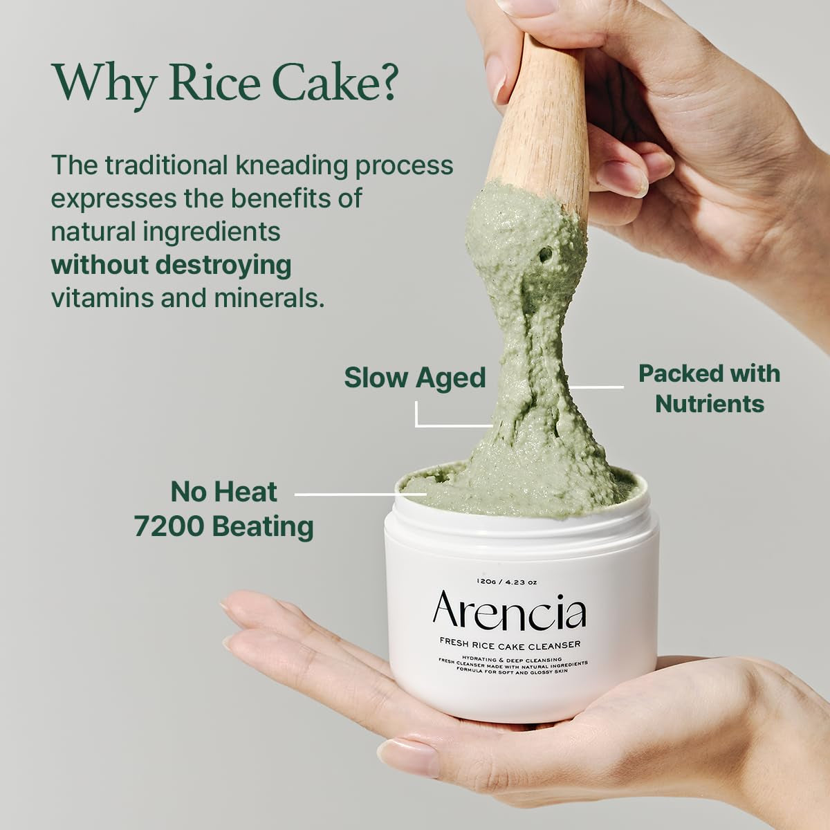 Koreanischer Reis-Mochi-Gesichtsreiniger, Schäumendes, Sanftes Peeling, Alles-In-Einem-Tiefenreinigung, Feuchtigkeitsspendend, Porenminimierend, Entfernt Mitesser, 120 G