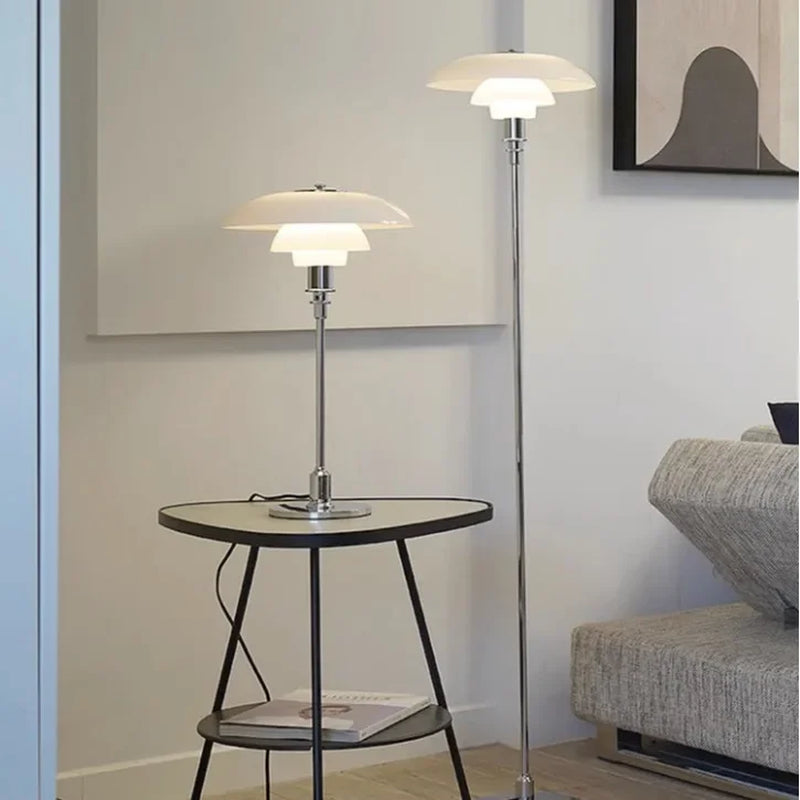 Scandinavian Glass Table Lamp – Modern Minimalist Lighting for Bedroom, Study & Living Room | Danish-Inspired Touch of Elegance
